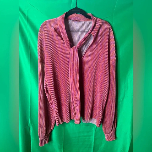 Zara Metallic Blouse size Large - Picture 1 of 9